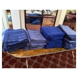 BLUE STIPE LINEN - TABLE CLOTH / NAPKINS