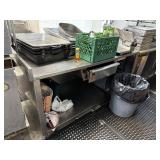 SS TABLE W DRAWER AND OVERSHELF