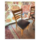 Wooden Restaurant Chair with Black Seat