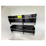 4 Black Wall-Mounted Organizer Ticket Trays