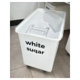 White Plastic Ingredient Bin with Lid