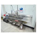 Stainless Steel Triple Compartment Sink