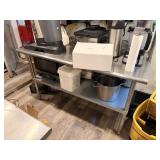 SS TABLE W UNDERSHELF AND OVERSHELF