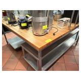 Butcher Block Top Stainless Steel Prep Table with