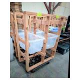 CUSTOM TUB WOODEN HOLDERS ON DOLLIES