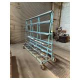 Blue Metal A-Frame Glass Cart