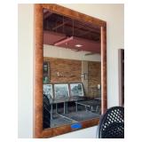 Large Wood-Framed Wall Mirror