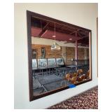 Rectangular Wall Mirror With Dark Wood Frame