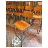 Metal and Wood Bar Stool
