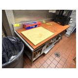SS TABLE W CUTTING BOARD