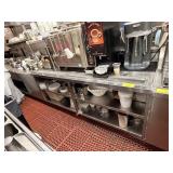 SS CABINET W DRAIN BOARD AND DOUBLE UNDER SHELF