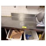 SS TABLE W BACKSPLASH
