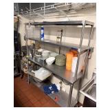 SS TABLE W DOUBLE OVER SHELF