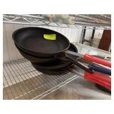 Large Fry Pans w/ Rubber Handle