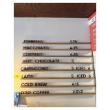 Coffee Menu Sign