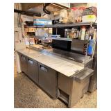 TRUE SS 3 DOOR MARBLE TOP PIZZA REF. PREP TABLE