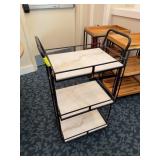Three-Tier Metal and Faux Marble Cart