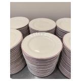 Bernardaud Limoges Red Ring Dinner Plates