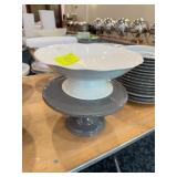 White / Gray Porcelain Cake Stand
