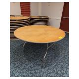 Round Wooden Folding Banquet Table
