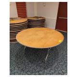 Round Wooden Folding Banquet Table