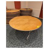 Round Wooden Folding Banquet Table