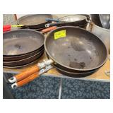 Carbon Steel Woks with Wood Handles