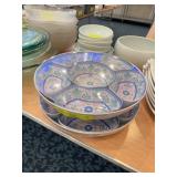 Sectioned Floral Porcelain Serving D