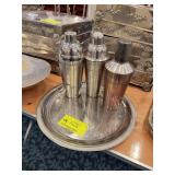 Silver-Plated Barware and Tray Lot