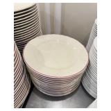 Bernardaud Limoges Red Ring Dinner Plates