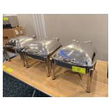 Square SS Round Chafing Dish with Dome
