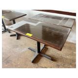 SINGLE BASE LONG WOODEN TABLE