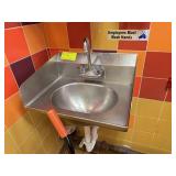 Stainless Steel Wall-Mount Sink With Fixtures