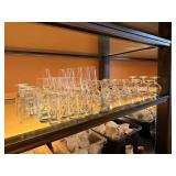 ASSORTED GLASS ON SHELF