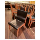 LEATHER SEAT WOODEN BASE CHAIR - MADE IN ITALY
