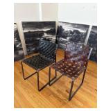 Metal base leather chairs
