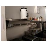 SS WALL SHELF W POT RACK