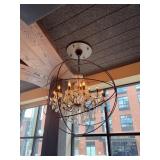 Crystal Chandelier with Metal Orb Frame