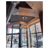 Crystal Chandelier with Metal Orb Frame