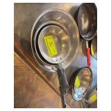 Stainless Steel Fry Pans w/ Rubber Handle