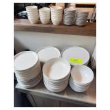 Round White Ceramic Plates and Bowls