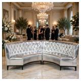 Silver Curved Couch