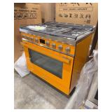 SMEG CPF36UGGOR Orange Gas Range Oven