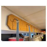 Wall-Mounted Wood Pot Rack with Metal Hooks