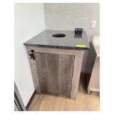 Granite Top Trash Receptacle Cabinet