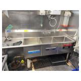 Stainless Steel Triple-Basin Commercial Sink