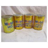 MOBIL OIL CANS