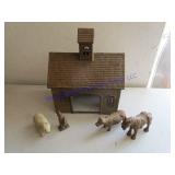 CASTIRON BARN AND ANIMALS