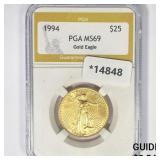 1994 $25 1/2oz American Gold Eagle PGA MS69 1994 $25 1/2oz American Gold Eagle PGA MS69
