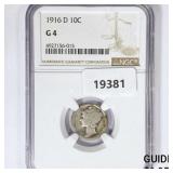 1916-D Mercury Silver Dime NGC G4 1916-D Mercury Silver Dime NGC G4